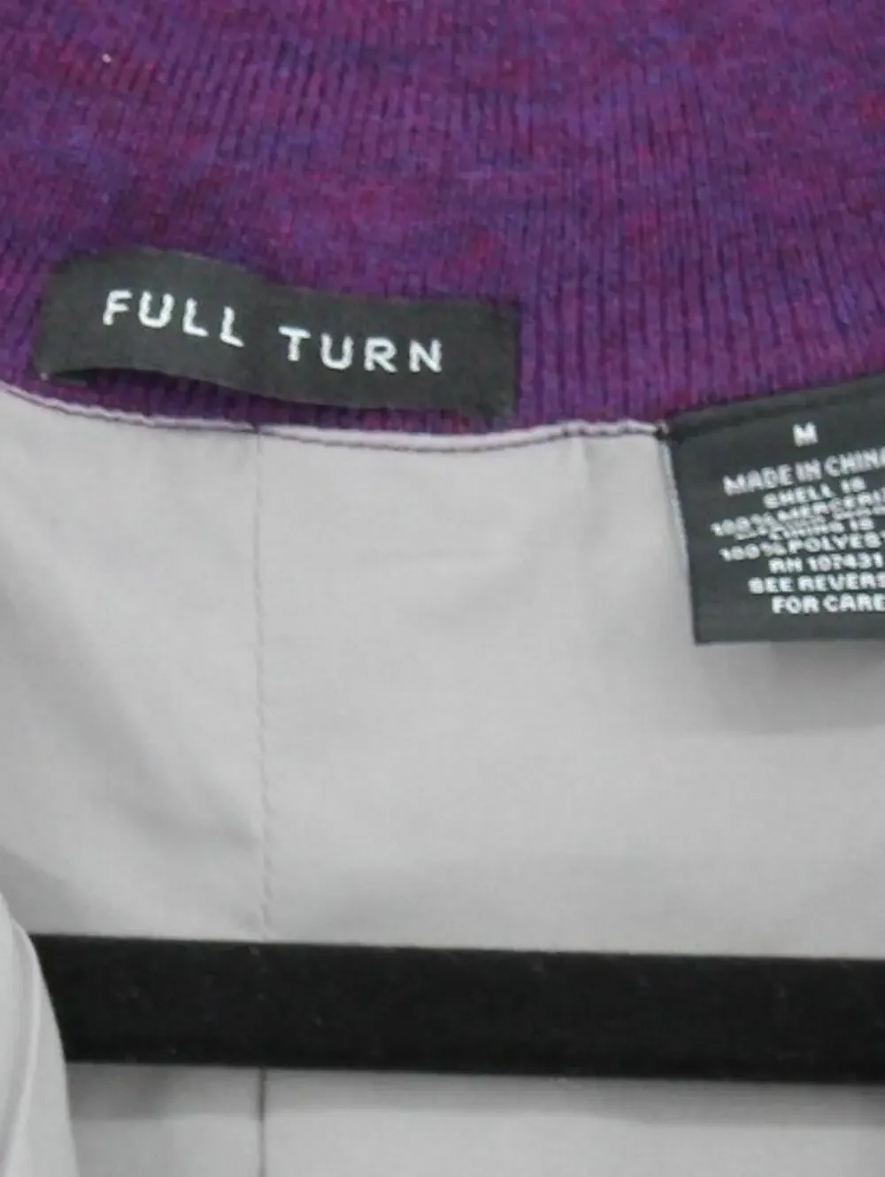 Full Turn Medium $198 Chicago Cubs Purple Loro Piana Merino Wool Quarter Zip